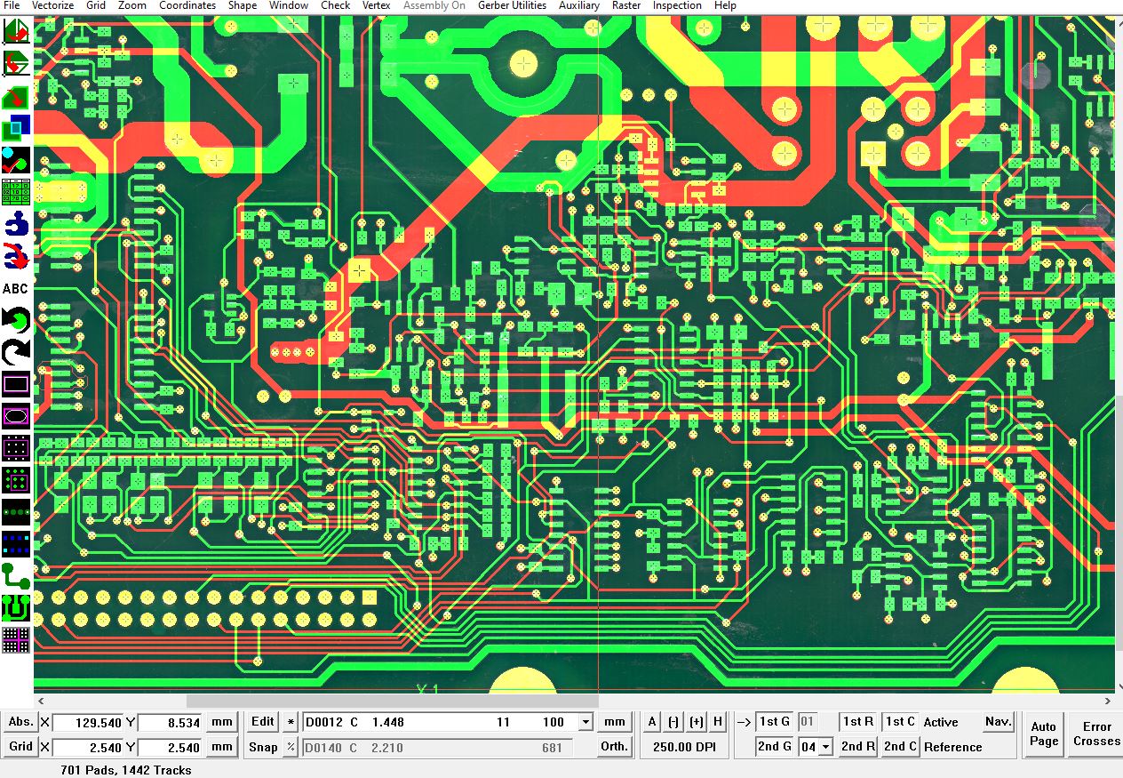 Exemple d'une carte électronique réelle avant numérisation